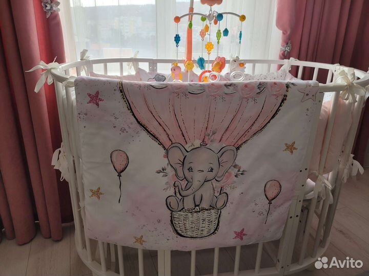 Детская кроватка трансформер с маятником 7в 1