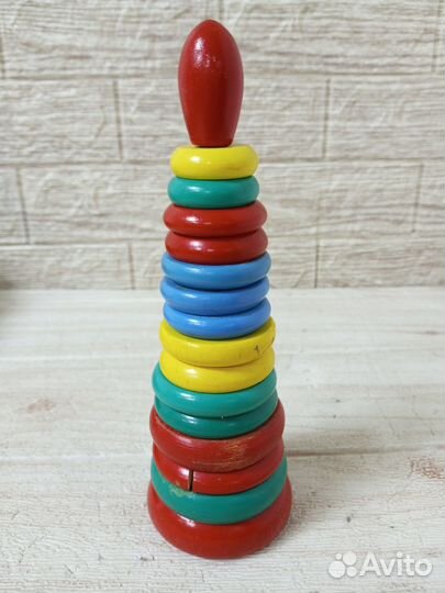 Пирамидка деревянная СССР 21 см