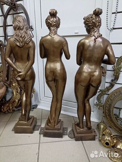 Скульптуры бронзовые винтаж. 90 см