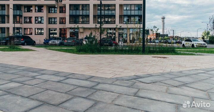 Тротуарная плитка Триада серая