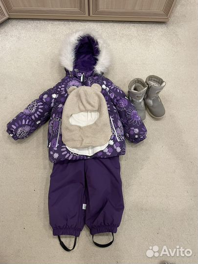 Зимний шлем на девочку 2-3 года