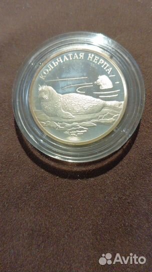 Монета 1 рубль 2007 г. Кольчатая нерпа