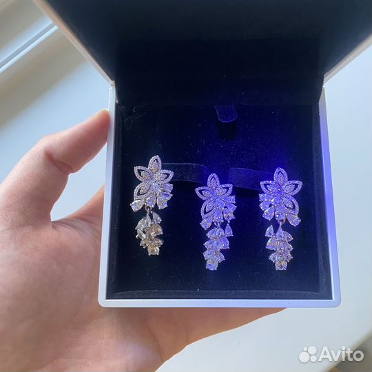 Серьги и кулон серебро