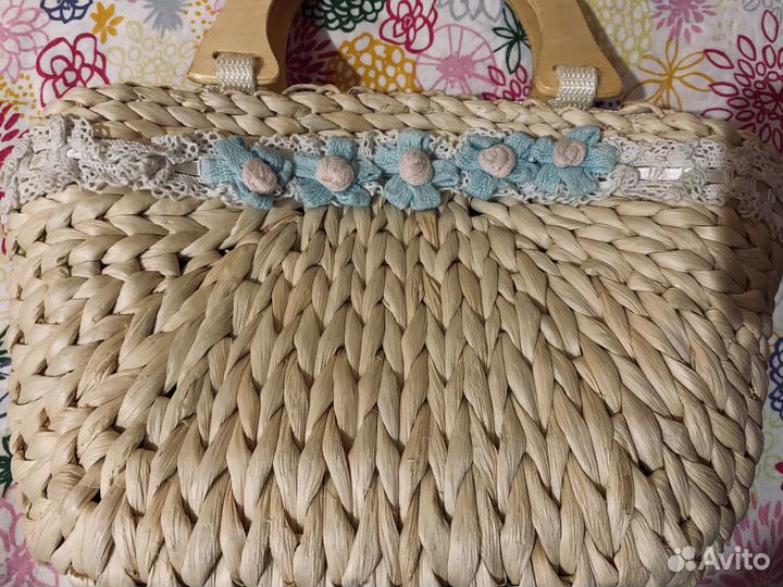 Сумочка из Франции рафия Bonpoint