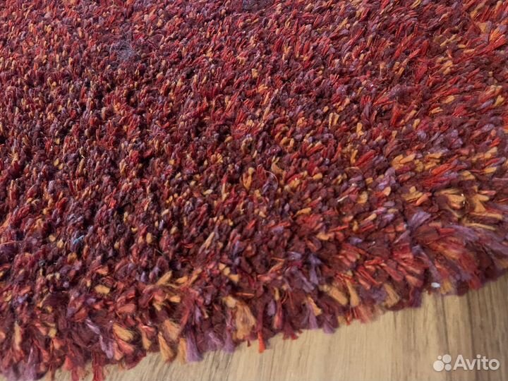 Ковер Икеа Шегги бордовый круглый d200 см