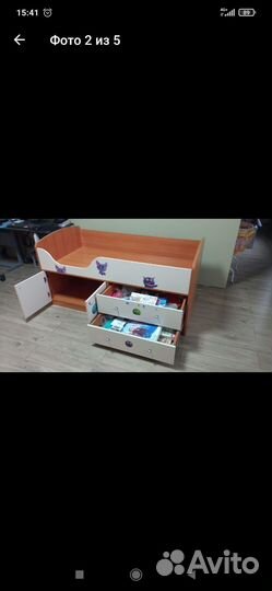 Детская кровать от 3 лет с ящиками и матрасом