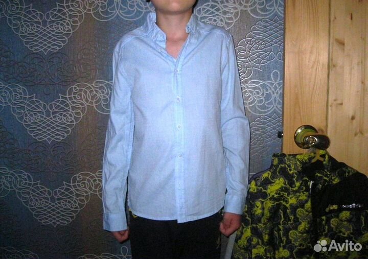 Рубашки бел,голуб,водолазки- новые 140р,футболки