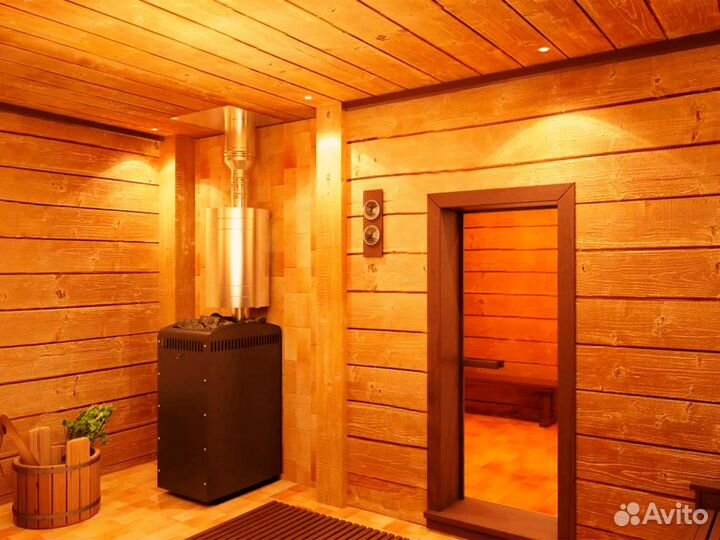 Дверь стеклянная в баню