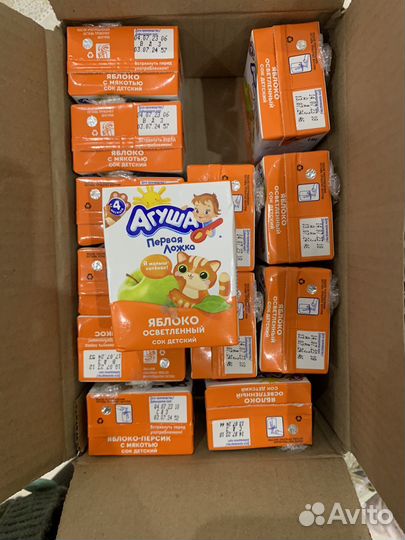 Фруктовое пюре и соки Агуша