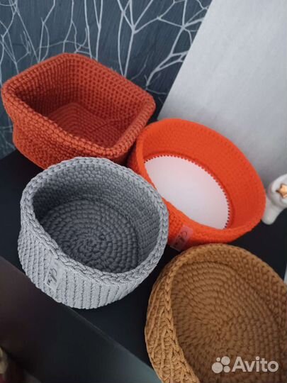 Вязанные корзины