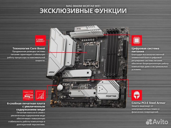 Материнская плата MSI MAG B660M mortar wifi DDR4