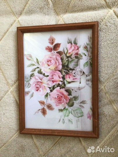 Картина репродукция формата А4 под стеклом