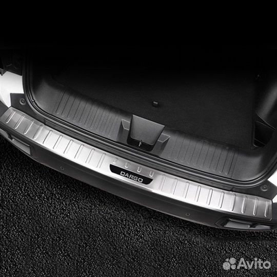 Комплект накладок на задний бампер Haval Dargo / Хавал Дарго 2022-2025 г.в silver