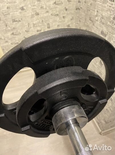 Стойка для штанги, гриф, блины