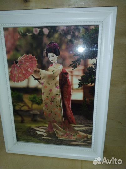 Фото картина Барби в деревянной рамке