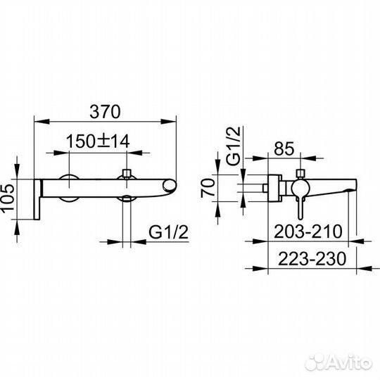 51520010100 edition 400 Смеситель настенный, вылет