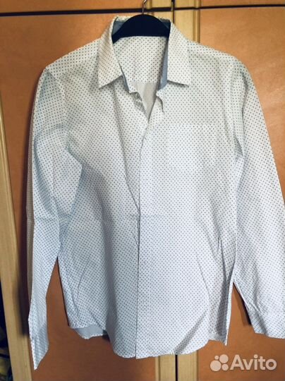 Рубашка белая мужская р. 164 с длинным рукавом