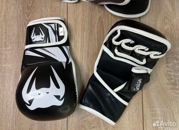 Перчатки для мма с защитой голени и стопы Venom