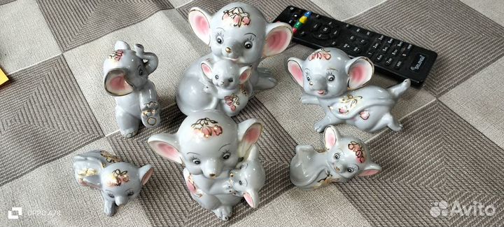 Фарфоровые статуэтки мышки. Оленёнок СССР