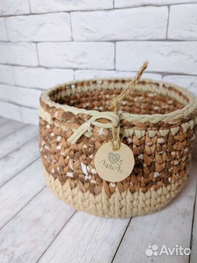 Корзина из трикотажной пряжи