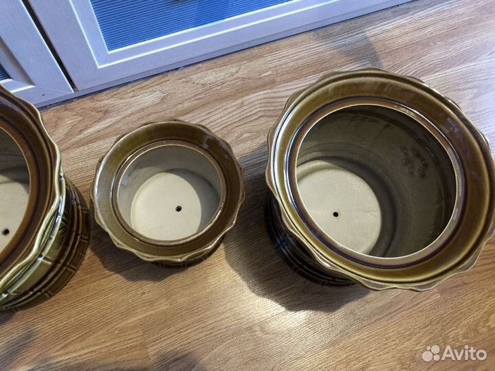 Набор кашпо керамика винтаж