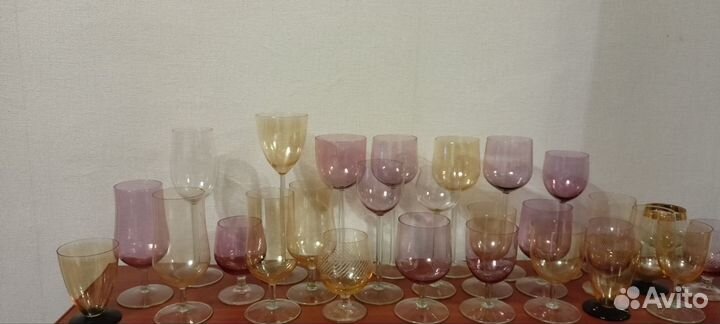 Фужеры Калининское цветное стекло