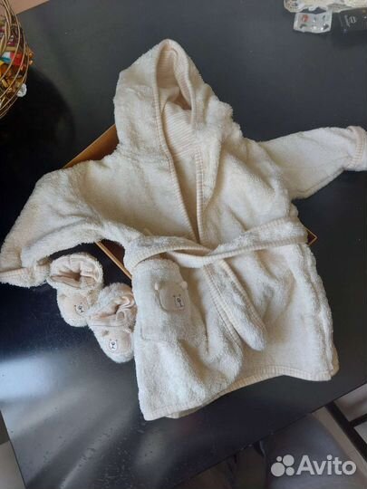 Халат банный детский и пинетки