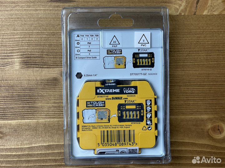 Набор ударных бит с переходником Dewalt DT70577T