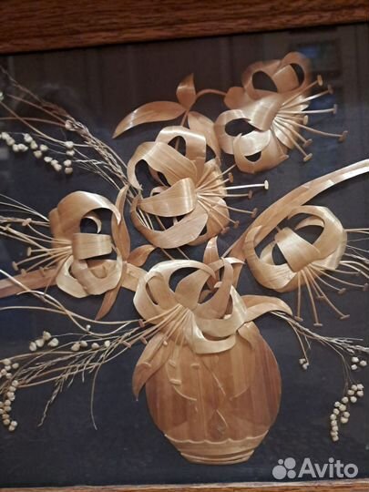 Картина советского периода из соломки