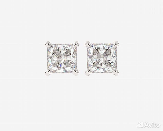 Серьги-пусеты Принцесса с бриллиантом 0,6 ct