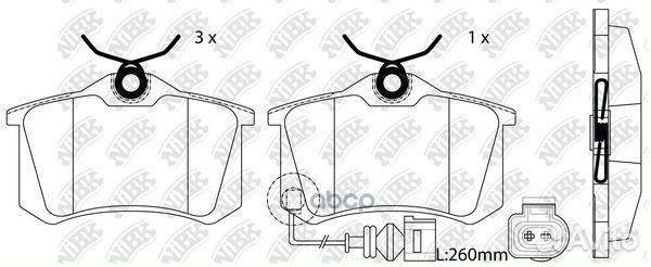 Колодки тормозные дисковые зад PN0019W NiBK