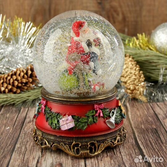 Снежный шар Дед Мороз музыкальный