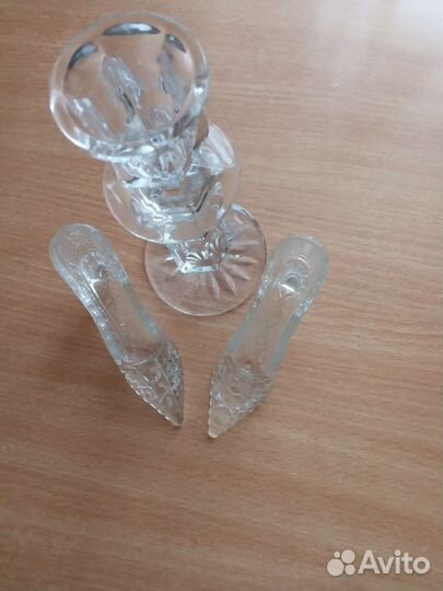 Хрустальный подсвечник и туфельки хрустальные