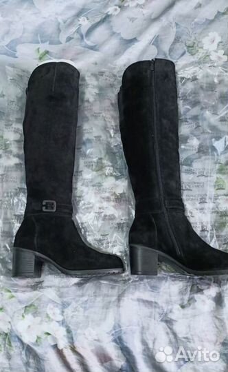 Зимние сапоги замша+ мех 38