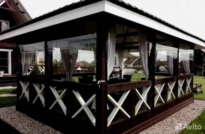 Мягкие окна на беседку