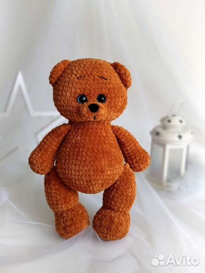 Вязаная игрушка плюшевый мишка в наличии