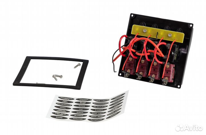 Панель бортового питания 4 переключателя, индикаци
