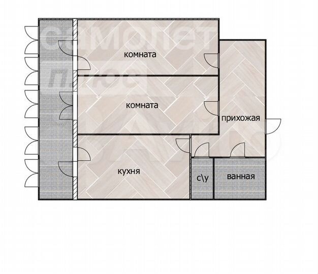 2-к. квартира, 67,5 м², 13/16 эт.