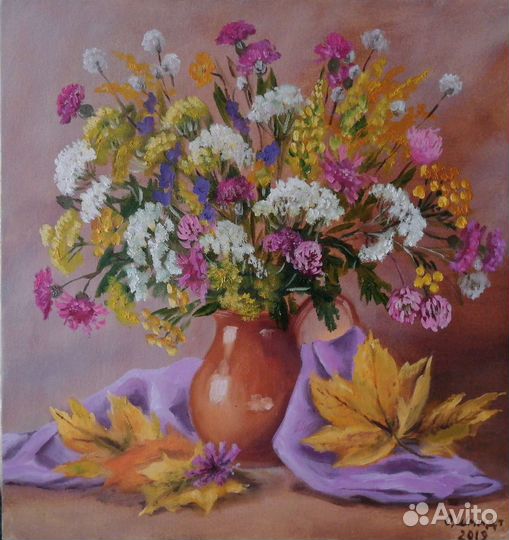 3 картины про осень. 40х40. Масло/холст/картон