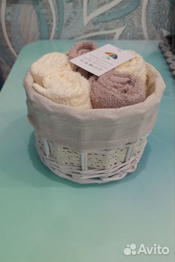 Набор салфеток махровых в корзинке