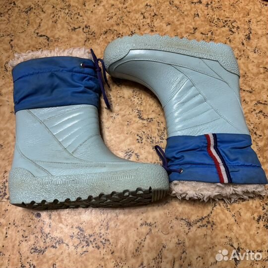 Детские утепленные резиновые сапоги