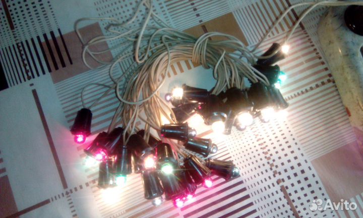 Раритет елочная гирлянда СССР 50х годов. Светится