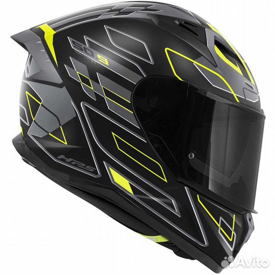 Givi 50.9 assault Full Face Motorcycle Мотошлем Black Gray Fluo Yellow