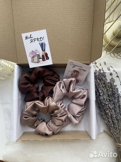 Шелковые резинки для волос, набор 3 шт