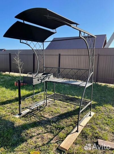 Мангал с печью под казан