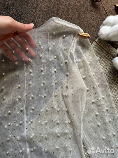 Платье сетка с жемчугом 2 цвета