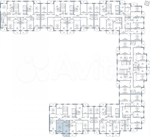 1-к. квартира, 52,6 м², 6/17 эт.