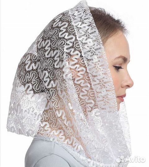 Платок белый крестильный