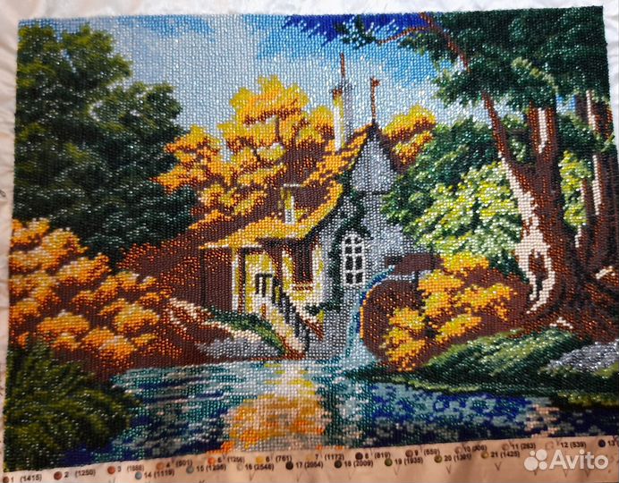 Картины из бисера, янтаря, этюды, масло, акварель