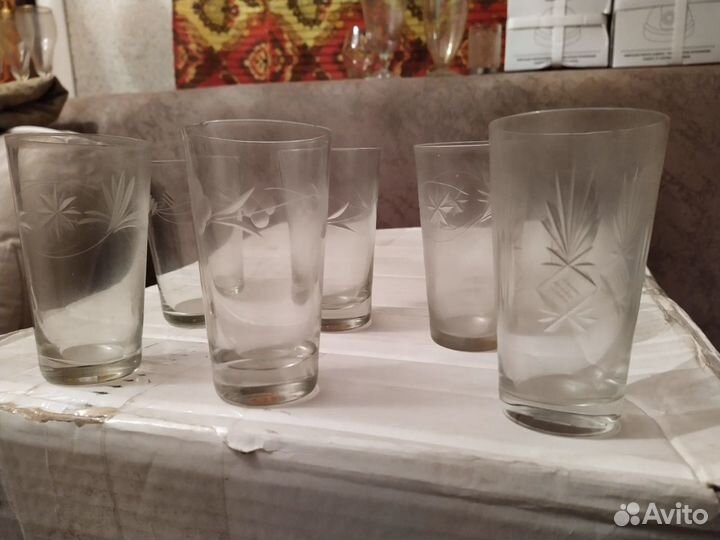 Старинные фужеры и рюмки СССР